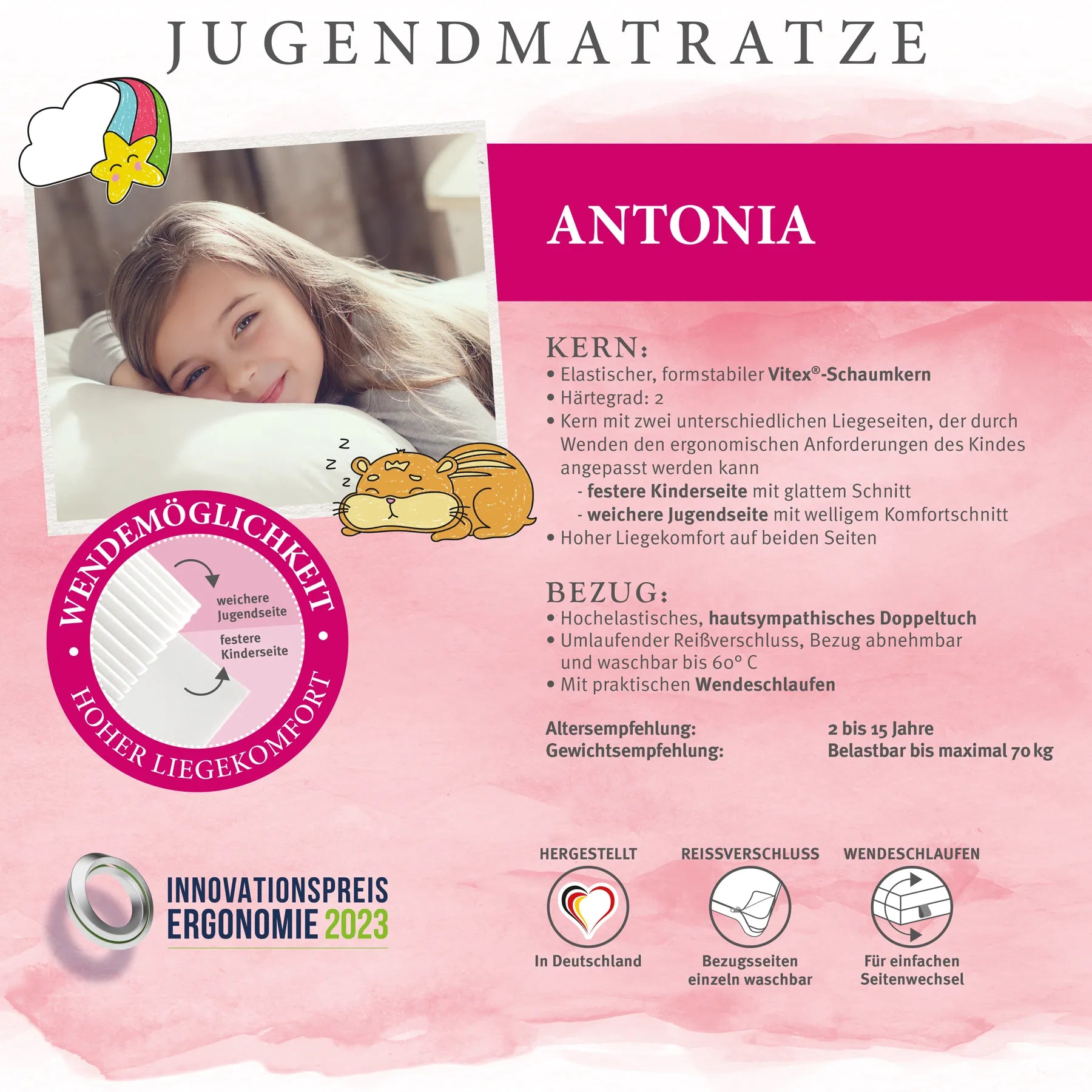 Jugendmatratze Antonia 80x160 cm