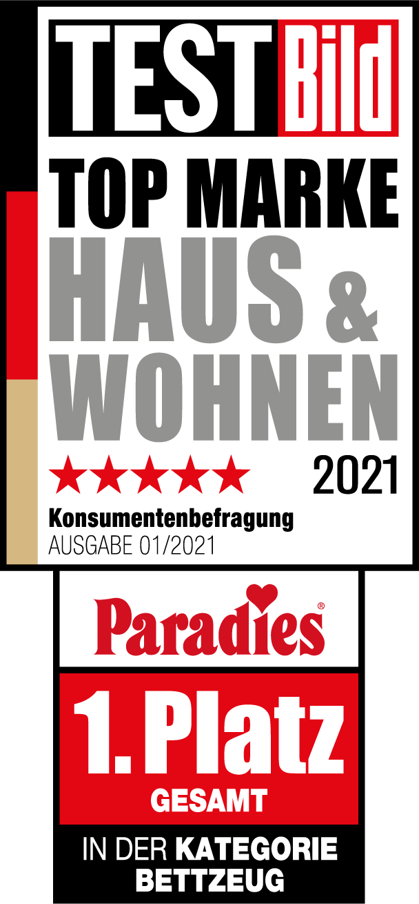 TEST Bild, Top Marke, Haus & Wohnen, 1. Platz, Paradies, Bettzeug, 2021, Sieger