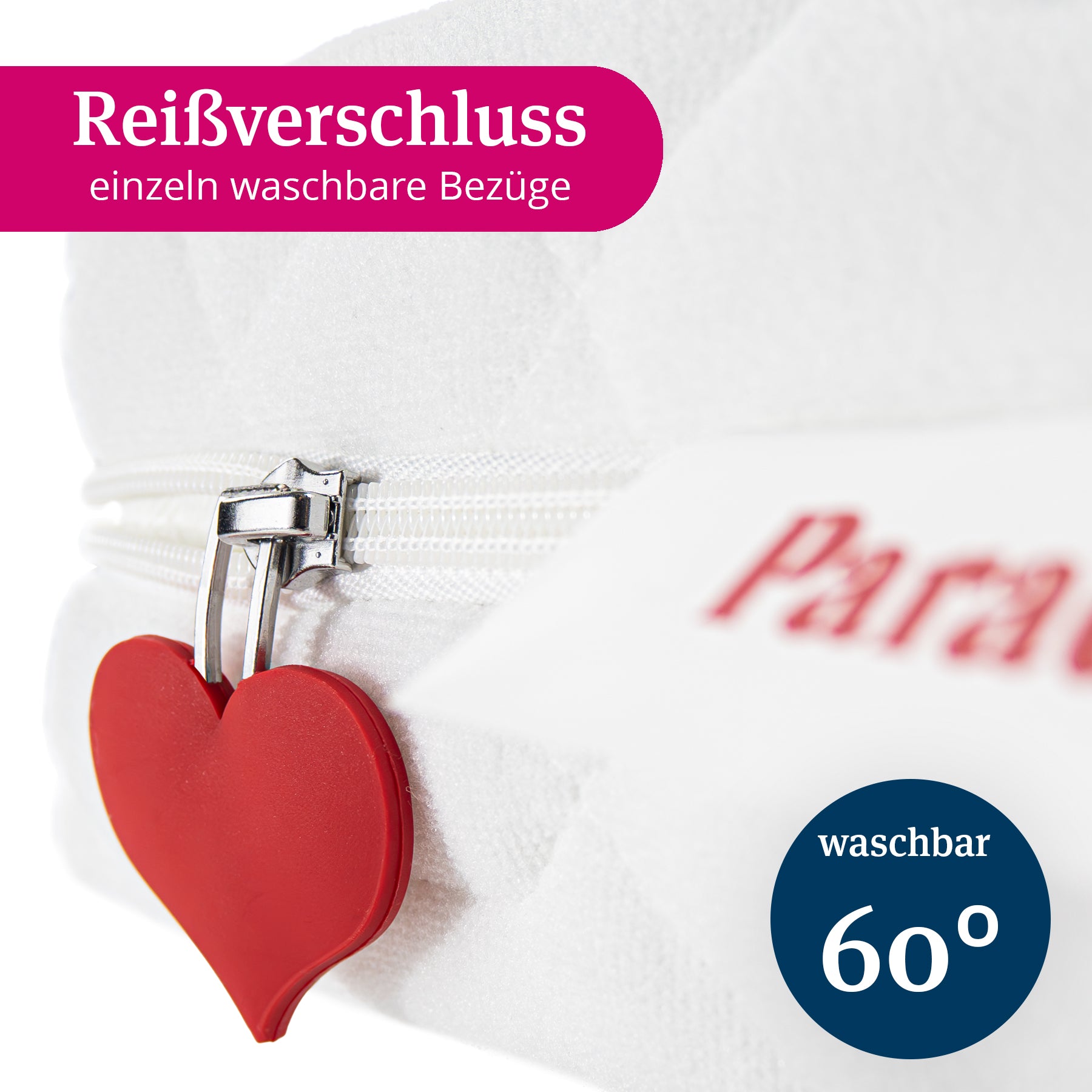 Jugendmatratze Antonia mit Reißverschluss. Einzeln waschbare Bezüge bei 60 Grad.