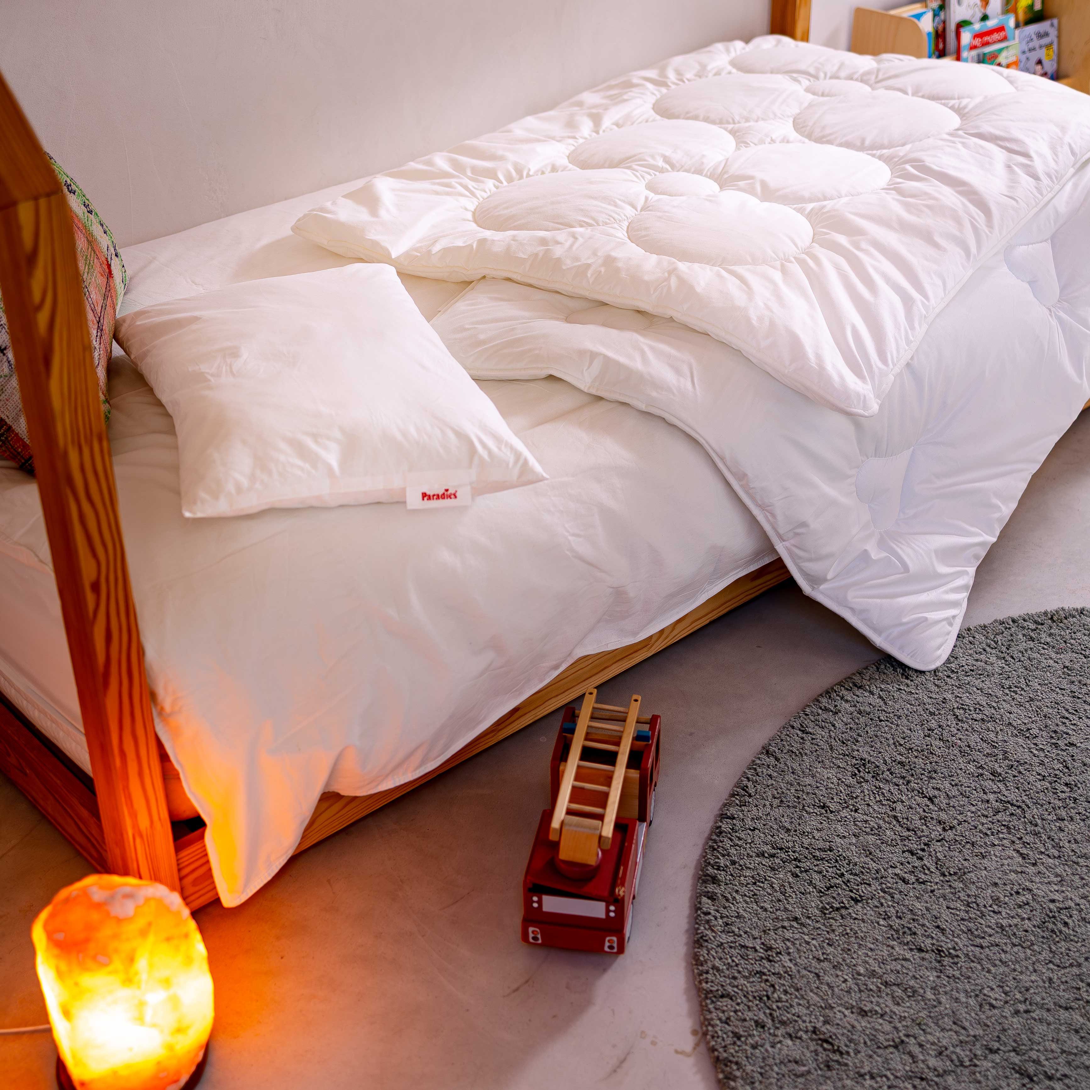 Kinderbetten-Set Prima Bio · Ganzjahresdecke + Kopfkissen